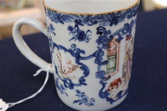 A Chinese export famille rose mug, Qianlong period, H. 11.5cm